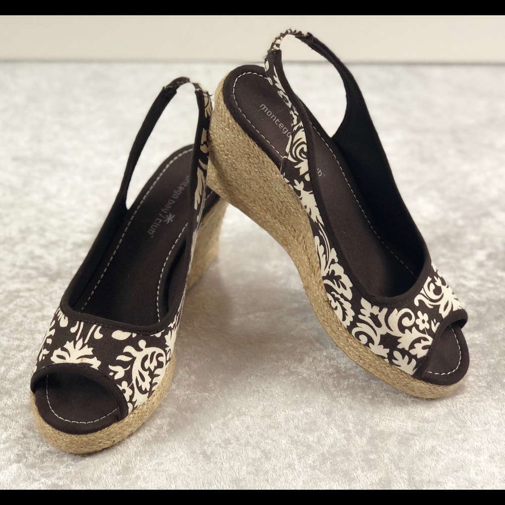 Brown Floral Wedge Size 8 - Picture 3 of 7